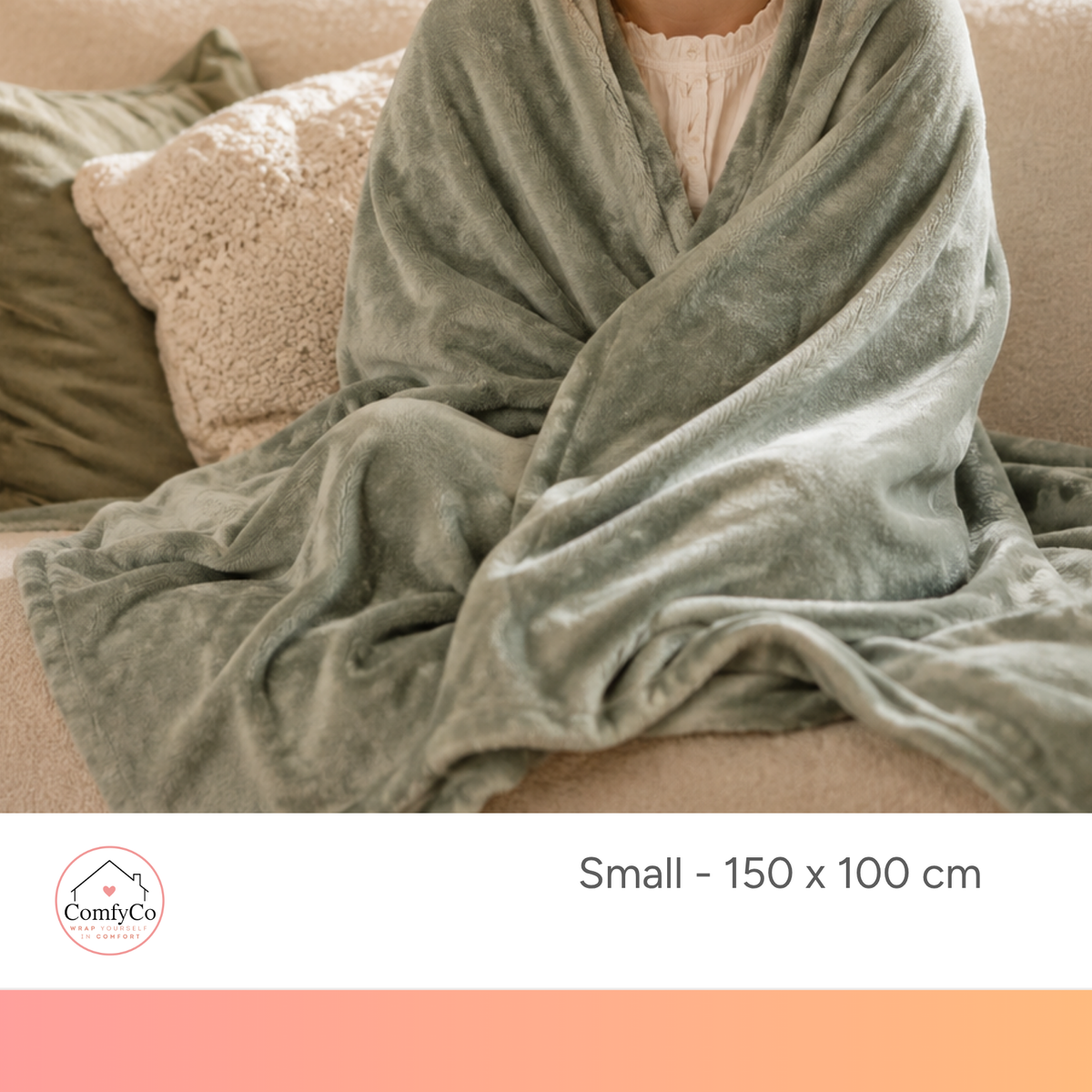 ComfyCo - Small Plush Fleece Blanket (150 x 100 cm)