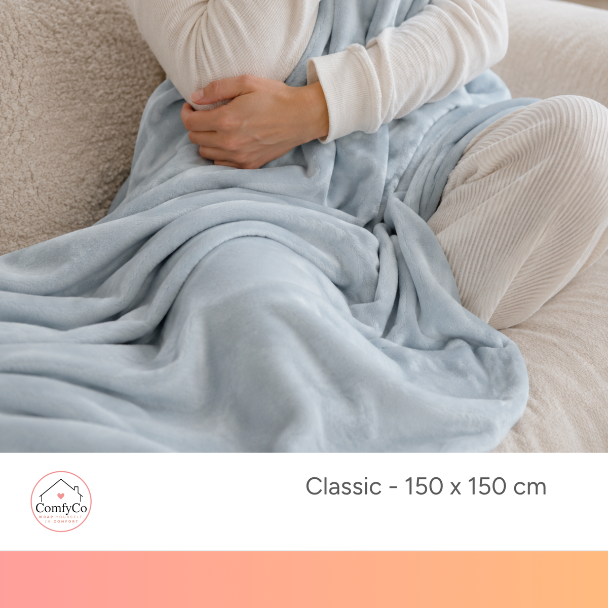 ComfyCo - Classic Plush Fleece Blanket (150 x 150 cm)